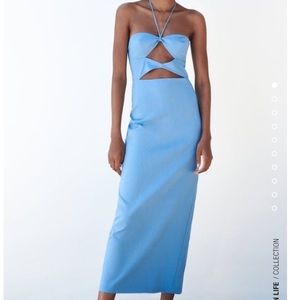 Blue Zara Cutout Dress